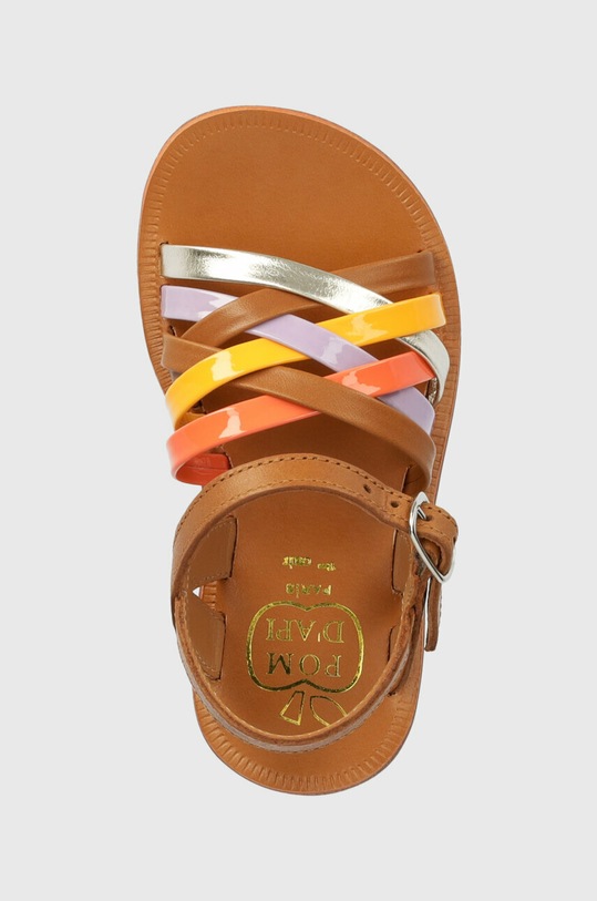 Дитячі шкіряні сандалі Pom D'api коричневий O1GQAA0401.24.27