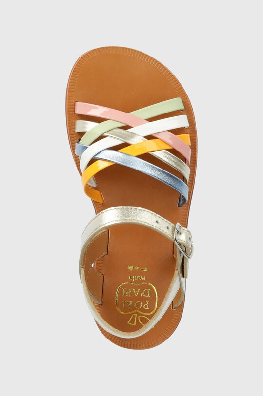 Dječje kožne sandale Pom D'api srebrna O1GQCV0402.28.30