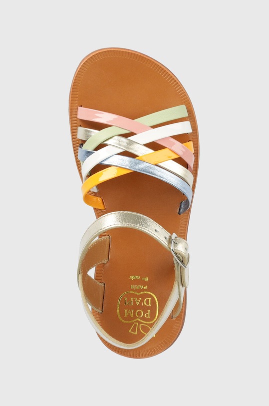 Dětské kožené sandály Pom D'api stříbrná O1GQCV0402.31.34