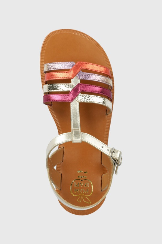 Dětské kožené sandály Pom D'api stříbrná O1GKAB0402.35.38