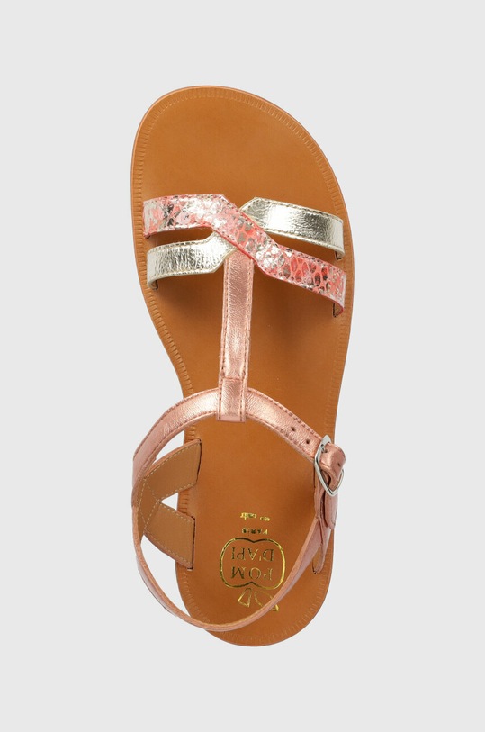 Παιδικά δερμάτινα σανδάλια Pom D'api ροζ O1GVAB0401.35.38