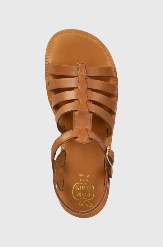 Παιδικά δερμάτινα σανδάλια Pom D'api καφέ O1GYAA04R1.35.40