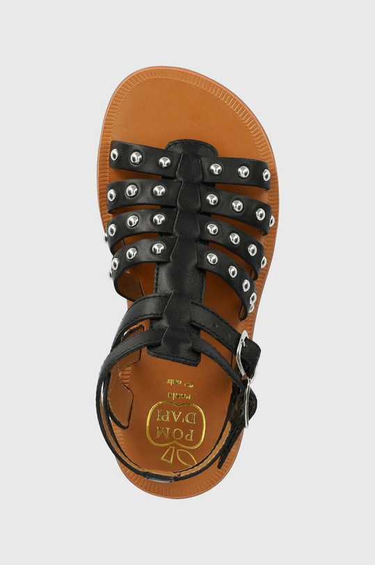 Pom D'api sandały skórzane dziecięce czarny O1GZAA0401.28.30