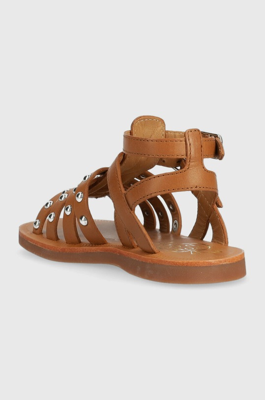 Dziewczynka Pom D'api sandały skórzane dziecięce O1GZAA0402.24.27 brązowy