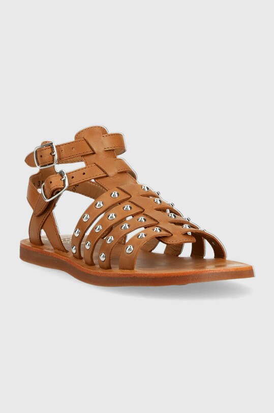 Pom D'api sandale din piele pentru copii O1GZAA0402.31.34 maro SS23