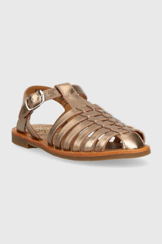Pom D'api sandale din piele pentru copii O1LAAB0401.28.30 aur SS23