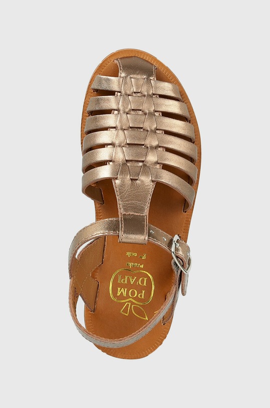 Otroški usnjeni sandali Pom D'api zlata O1LAAB0401.28.30