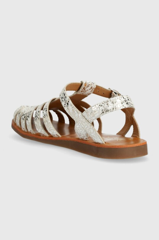 Fete Calvin Klein sandale din piele pentru copii O1LAAJ0403.35.38 argintiu