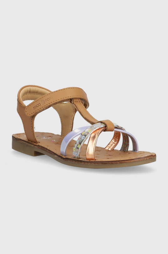 Shoo Pom sandale din piele pentru copii O4REAT0403.28.34 maro SS23