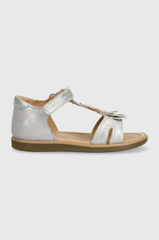 Детские замшевые сандалии Shoo Pom серебрянный O4NBBL0403.24.27