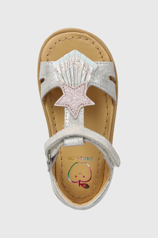 Детские замшевые сандалии Shoo Pom серебрянный O4NBBL0403.24.27
