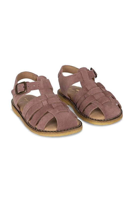 Konges Sløjd sandale din piele intoarsa pentru copii KS4943 roz SS23