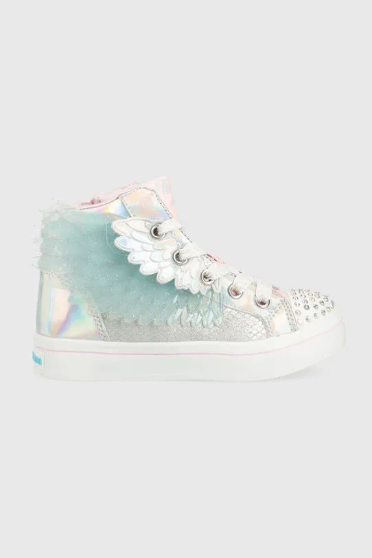 Skechers trampki dziecięce Unicorn Wings imitacja skóry licowej srebrny 314401L.PPYX