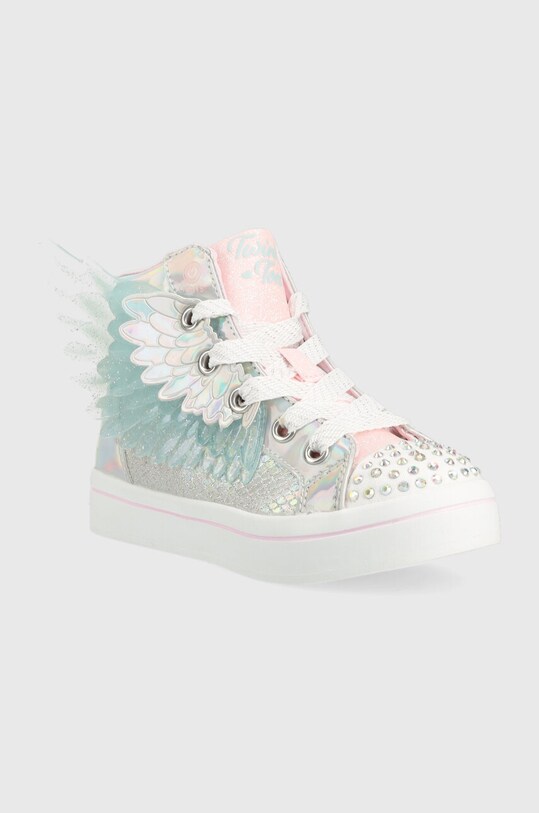 Детски високи кецове Skechers Unicorn Wings 314401L.PPYX сребърен SS23