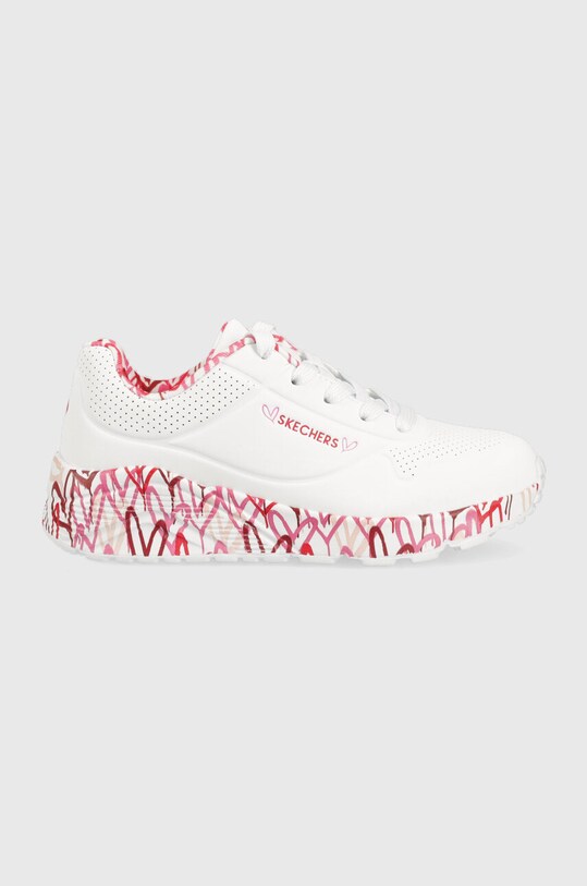 Παιδικά αθλητικά παπούτσια Skechers απομίμηση λείου δέρματος λευκό 314976L.PPYX