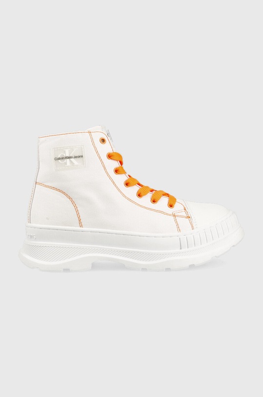Calvin Klein Jeans tenisi copii textil alb V3X5.80603.35.38