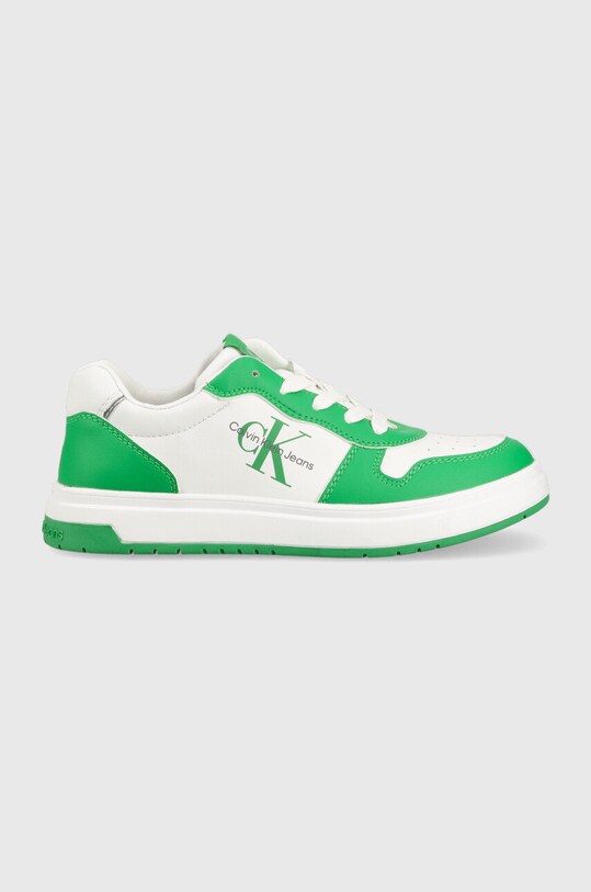 Calvin Klein Jeans sneakersy dziecięce imitacja skóry licowej zielony V3X9.80552.35.38