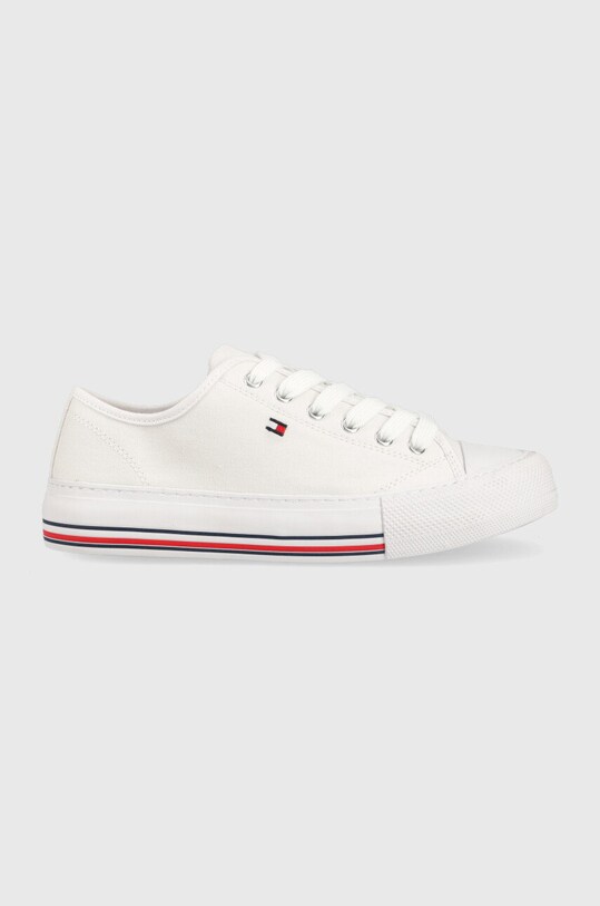 Παιδικά πάνινα παπούτσια Tommy Hilfiger συνθετικό λευκό T3A9.32677.35.39