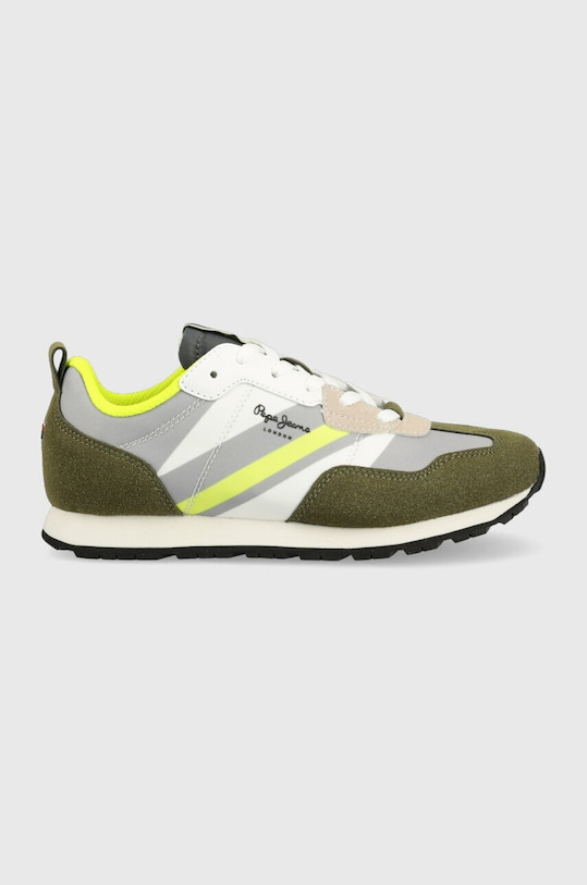 Pepe Jeans sneakers pentru copii imitatie de piele intoarsa verde PBS30554
