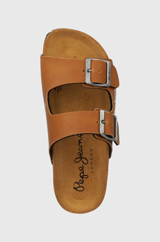 Παιδικές παντόφλες Pepe Jeans καφέ PBS90054