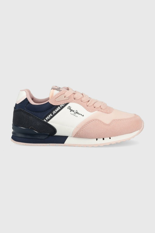 Pepe Jeans sneakersy dziecięce London Basic imitacja zamszu różowy PGS30564