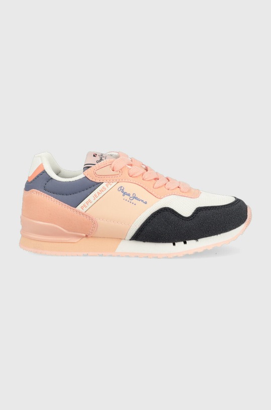 Dětské sneakers boty Pepe Jeans London Basic imitace semiše oranžová PGS30564