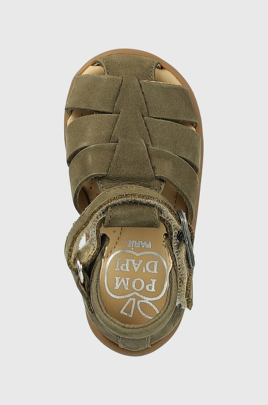 Detské semišové sandále Pom D'api zelená O1AJAS0401.18.23