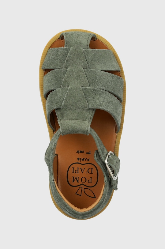 Dječje sandale od brušene kože Pom D'api zelena O1CJAE0403.24.27