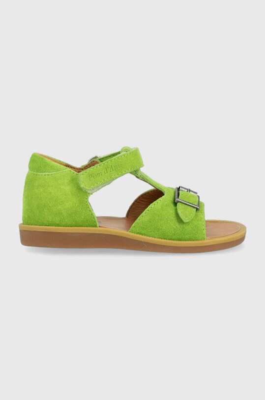 Pom D'api sandale din piele intoarsa pentru copii Planet friendly verde O1CLAE0404.24.27