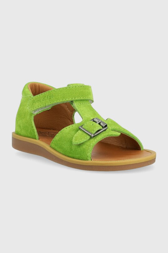 Pom D'api sandale din piele intoarsa pentru copii O1CLAE0404.24.27 verde SS23