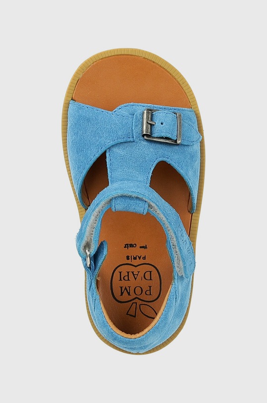 Детские замшевые сандалии Pom D'api голубой O1CLAE0405.24.27