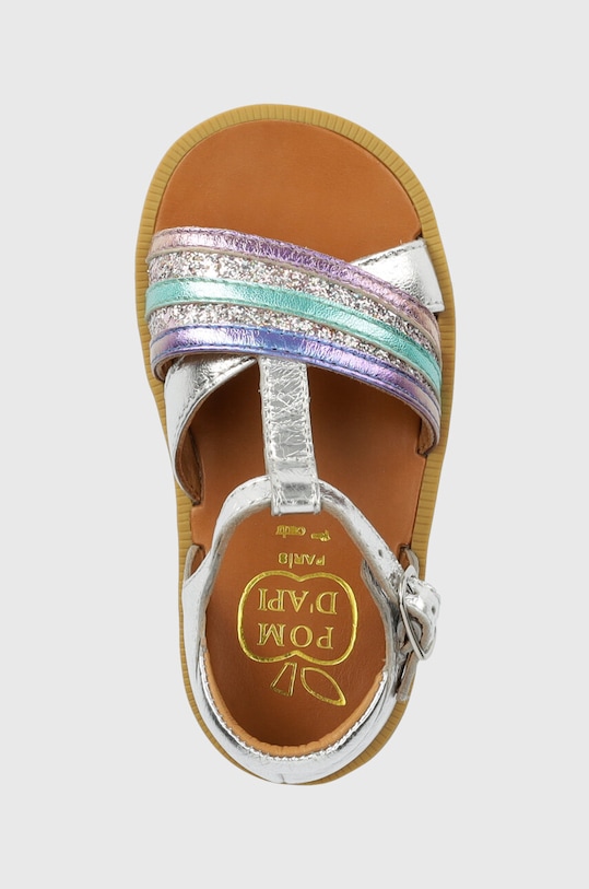 Dječje kožne sandale Pom D'api srebrna O1CRAM0401.19.23