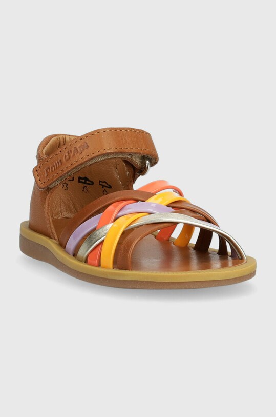 Pom D'api sandały skórzane dziecięce O1CSAA0401.19.23 brązowy SS23