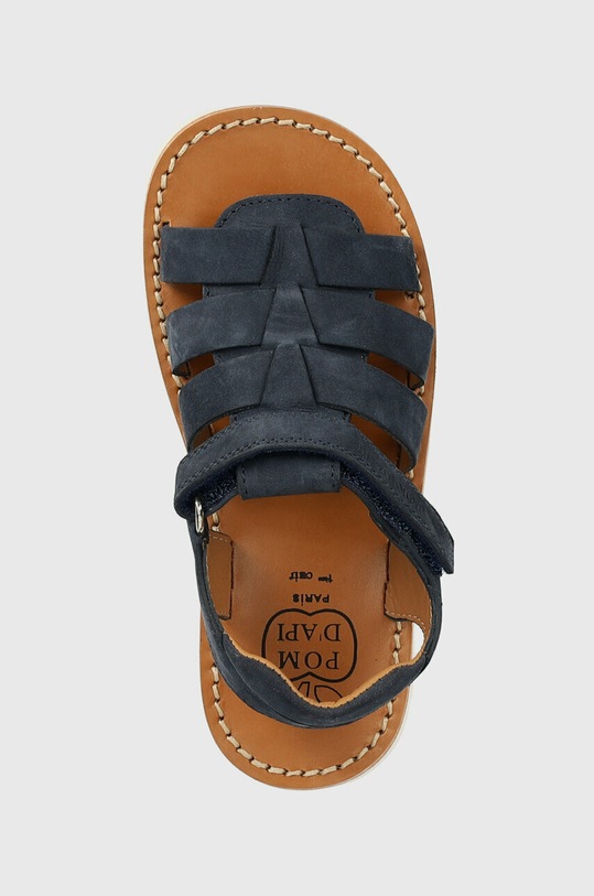 Dječje sandale od brušene kože Pom D'api mornarsko plava O1ECAC0401.28.30