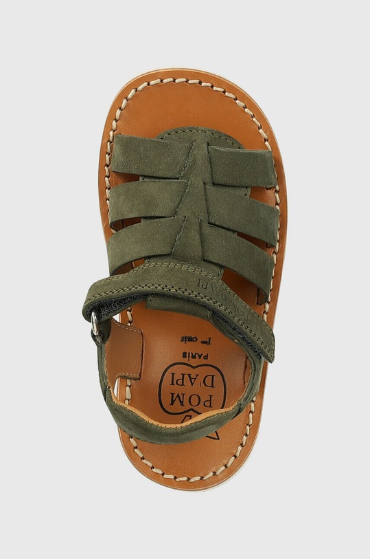 Detské semišové sandále Pom D'api zelená O1ECAC0403.24.27