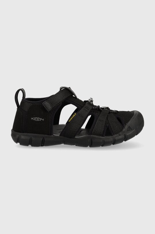 Дитячі сандалі Keen Seacamp II CNX імітація лицьової шкіри чорний 1027418