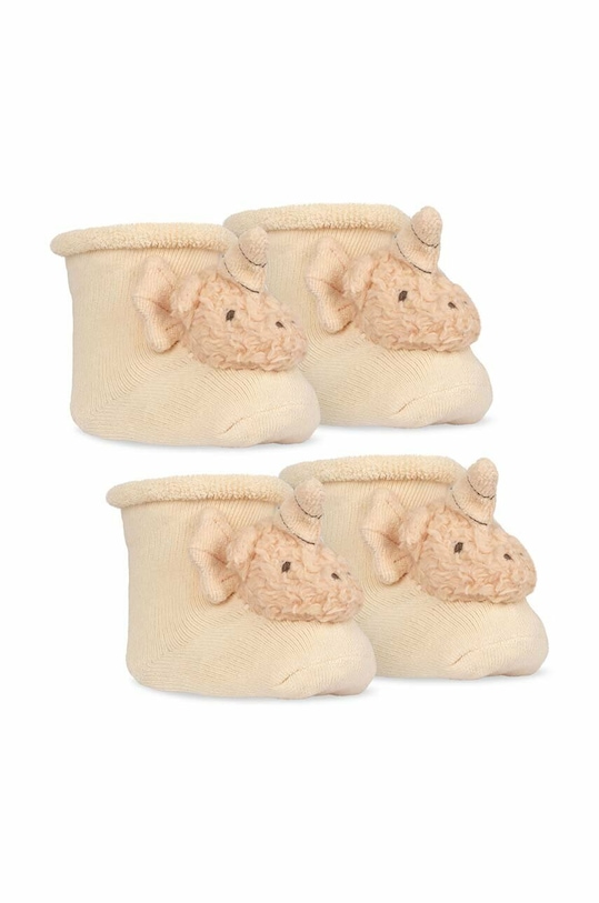 Kojenecké ponožky Konges Sløjd 2-pack dlouhé ponožky béžová KS4451