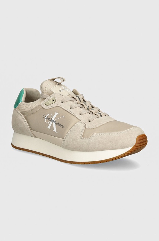 Calvin Klein Jeans sneakers RUNNER SOCK LACEUP NY-LTH textil bej YM0YM00553