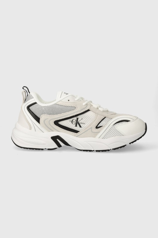 Αθλητικά Calvin Klein Jeans YM0YM00589 RETRO TENNIS SU-MESH υφασμάτινο λευκό YM0YM00589