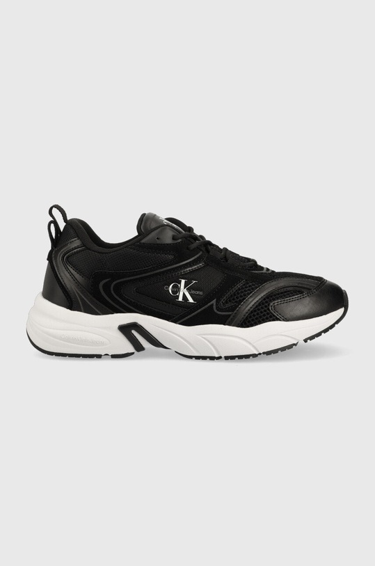 Calvin Klein Jeans sneakersy Retro Tennis Su-Mesh imitacja skóry licowej czarny YM0YM00589