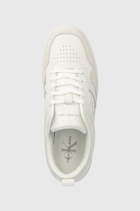 Δερμάτινα αθλητικά παπούτσια Calvin Klein Jeans BASKET CUPSOLE LOW LTH MONO BASKET CUPSOLE LOW LTH MONO λευκό YM0YM00574