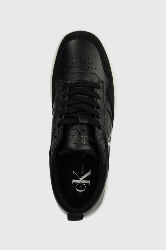 Calvin Klein Jeans sneakersy skórzane BASKET CUPSOLE LOW LTH MONO czarny YM0YM00574