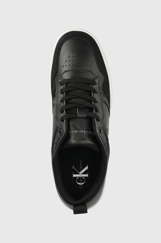 Calvin Klein Jeans sneakersy skórzane BASKET CUPSOLE LOW LTH MONO czarny YM0YM00574