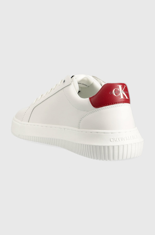 Boty Kožené tenisky Calvin Klein Jeans CHUNKY CUPSOLE MONOLOGO YM0YM00681 bílá