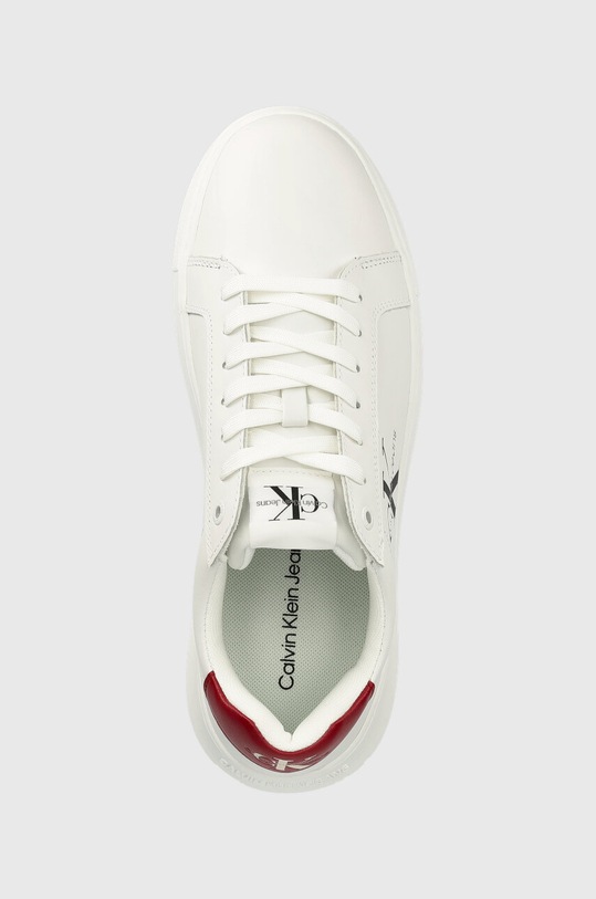 Calvin Klein Jeans sneakersy skórzane Chunky Capsule Monologo biały YM0YM00681