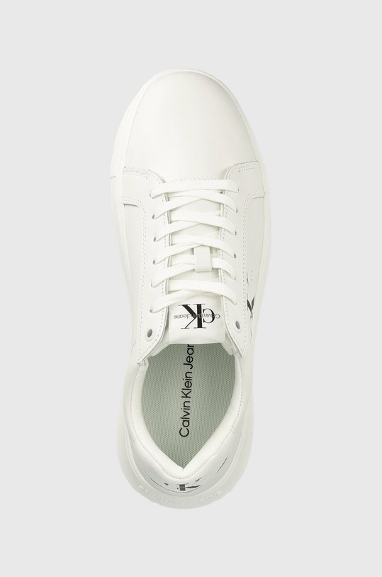 Calvin Klein Jeans sneakersy skórzane Chunky Capsule Monologo biały YM0YM00681