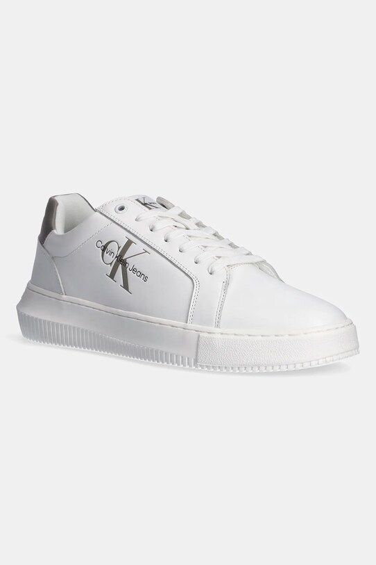 Кожаные кроссовки Calvin Klein Jeans YM0YM00681 CHUNKY CUPSOLE MONOLOGO низкая белый YM0YM00681