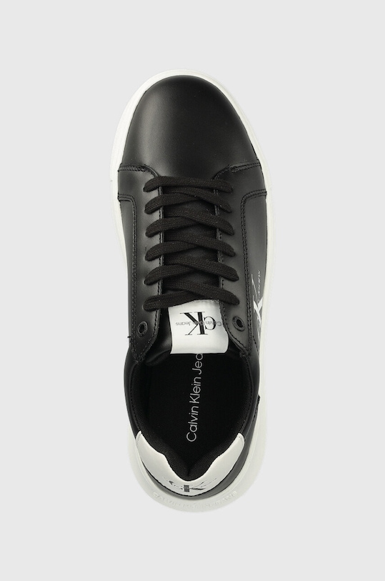 Kožené tenisky Calvin Klein Jeans CHUNKY CUPSOLE MONOLOGO černá YM0YM00681