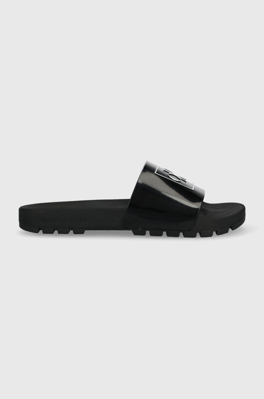 Calvin Klein Jeans klapki YM0YM00591 TRUCK SLIDE MONOGRAM RUBBER M czarny YM0YM00591