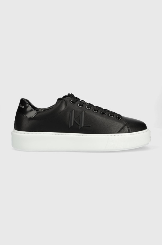 Karl Lagerfeld sneakersy skórzane MAXI KUP niska czarny KL52215.000